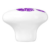 お洒落な蝶紫色のインクをしみ込ませられた芸術のドアノブ セラミックノブ (側面)