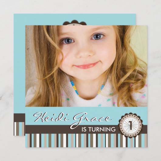 お洒落な誕生日のパーティの招待状 招待状 (正面/裏面)