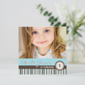 お洒落な誕生日のパーティの招待状 招待状 (スタンド正面)