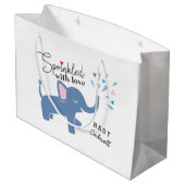 お洒落な象のベビーは振りかけます ラージペーパーバッグ (裏面アングル)