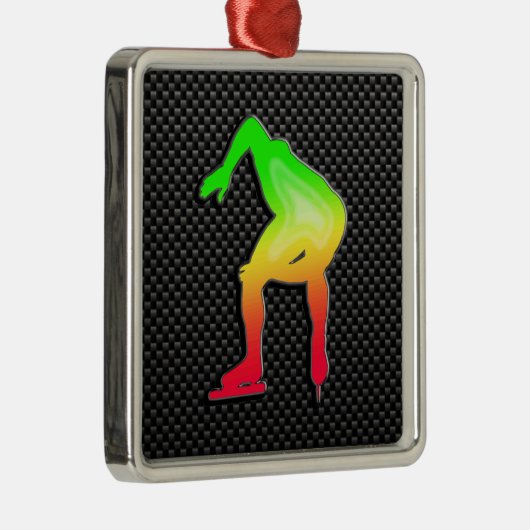 お洒落な速度のスケート選手 メタルオーナメント (右)