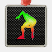 お洒落な速度のスケート選手 メタルオーナメント (正面)