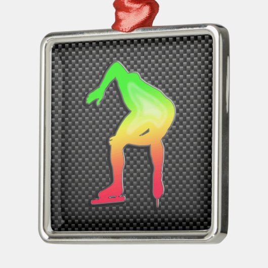 お洒落な速度のスケート選手 メタルオーナメント (左)