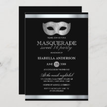 お洒落な銀及び黒い仮面舞踏会の菓子16のパーティー