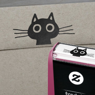 お洒落な長いひげを搭載するかわいいペット子猫猫 セルフインキングスタンプ