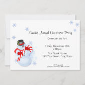 お洒落な雪だるまのクリスマスのパーティの招待状 招待状 (正面)