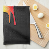 お洒落な雪のスキー キッチンタオル (四つ折り)