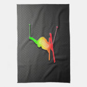 お洒落な雪のスキー キッチンタオル (縦)