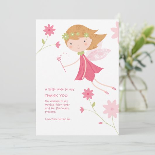 お洒落な魔法の妖精の誕生日のサンキューカード サンキューカード (スタンド正面)