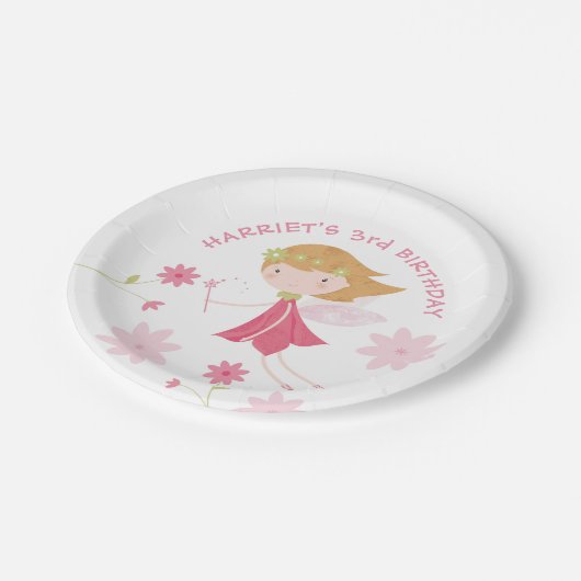 お洒落な魔法の妖精の誕生日の紙皿 ペーパープレート (アングル)