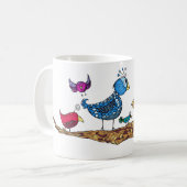 お洒落な鳥のマグ コーヒーマグカップ (正面左)