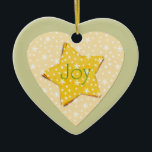 お洒落な黄色は喜びを主演します セラミックオーナメント<br><div class="desc">お洒落な黄色は喜びのハート形のクリスマスのオーナメントを主演します
 また利用できる</div>