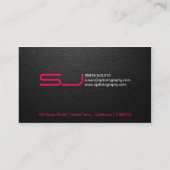 お洒落な黒いカメラマンの名刺 名刺 (裏面)