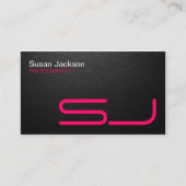 お洒落な黒いカメラマンの名刺 名刺 (正面)