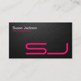 お洒落な黒いカメラマンの名刺 名刺