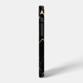 お洒落な黒大理石 iPhoneケース (左側面)