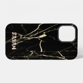 お洒落な黒大理石 iPhoneケース (裏面横)