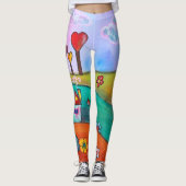 お洒落なBohoの魔法の多彩なおもしろいの芸術の妖精 レギンス (正面)