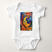 お洒落なLaルナ/月芸術的なデザイン ベビーボディスーツ (正面)