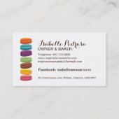 お洒落なMacaroonsのベーカリーの名刺 名刺 (裏面)