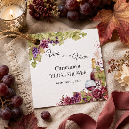 お洒落なVino before Vows(婚約前の)ブライズルシャワー フェイバータグ