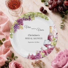 お洒落なVino before Vows(婚約前の)ブライズルシャワー ペーパープレート