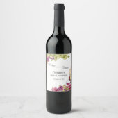 お洒落なVino before Vows(婚約前の)ブライズルシャワー ワインラベル (正面)
