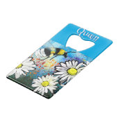 お洒落のまわりにデイジーパーソナライズされた クレジットカード栓抜き (正面アングル)