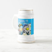 お洒落のまわりにデイジーパーソナライズされた ビールジョッキ (正面左)