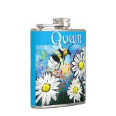 お洒落のまわりにデイジーパーソナライズされた フラスク (右)