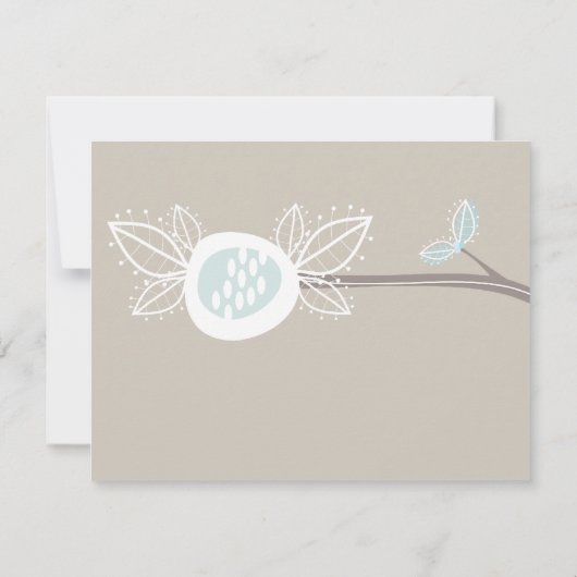 お洒落の結婚茶色のフクロウの木の枝ありがとう サンキューカード (裏面)