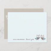 お洒落の結婚茶色のフクロウの木の枝ありがとう サンキューカード (正面/裏面)