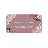 お洒落ほこりっぽい青ほこりっぽいバラの結婚花 ラベル (正面)