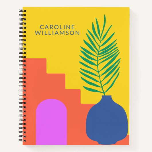 お洒落ぼほ植物パーソナライズされた名 ノートブック (正面)