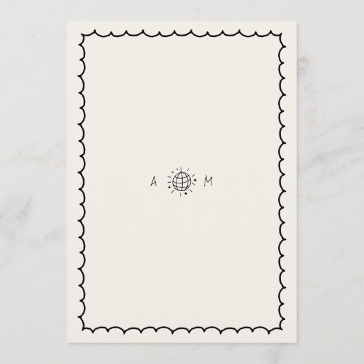 お洒落よくはしゃぐレトロハンドドローフランスのド結婚ズ メニュー (裏面)