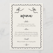 お洒落よくはしゃぐレトロハンドドローフランスのド結婚ズ メニュー (正面)