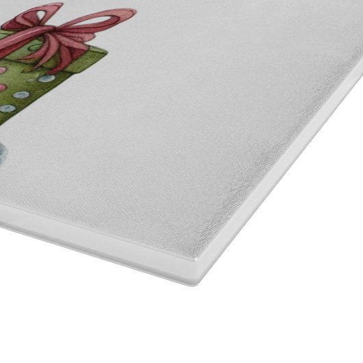 お洒落アイススケートのクリスマスエンジェル カッティングボード (角)