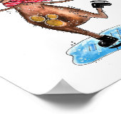 お洒落アイススケートのクリスマスドッグ ポスター (角)