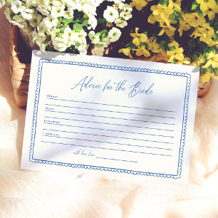 お洒落アドバイスの花嫁ブライダルシャワー アドバイスカード