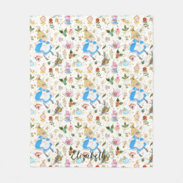 お洒落アリスのワンダーランドでの冒険グリッター フリースブランケット