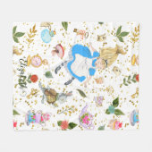 お洒落アリスのワンダーランドでの冒険グリッター フリースブランケット (正面(横))