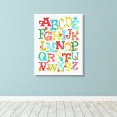 お洒落アルファベ子供へルストレッチキャンバスアート キャンバスプリント (インサイチュ (ウッドフロア))