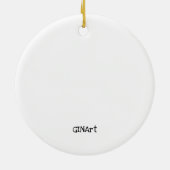 お洒落アーティス絵画ト猫の鳥 セラミックオーナメント (裏面)