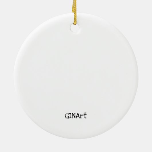 お洒落アーティス絵画ト猫の鳥 セラミックオーナメント (裏面)