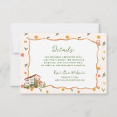 お洒落イタリアン結婚詳細 出欠カード (正面)