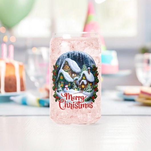 お洒落ウィンタービレッジスノーグローブ ガラス缶 (インサイチュ (バースデー))