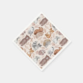 お洒落ウッドランド水彩動物パーティー スタンダードカクテルナプキン (角)