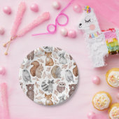 お洒落ウッドランド水彩動物パーティー ペーパープレート (パーティー)