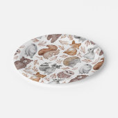 お洒落ウッドランド水彩動物パーティー ペーパープレート (アングル)