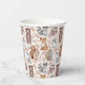 お洒落ウッドランド水彩動物パーティー 紙コップ (裏面)